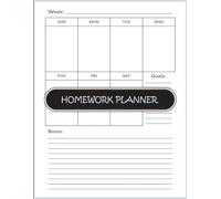 Homework Planner: for ADHD Students : Weekly and Daily Undated Assignment Journal Notebook for Elementary, Middle, High School, and College
