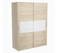 Homey - Armario de Dos Puertas Correderas con Altillo Modelo Oslo para Dormitorios de Matrimonio e Infantiles, Color Puccini - Andersen, Medidas: 150 cm (Ancho) x 208 cm (Alto) x 55 cm (Fondo)