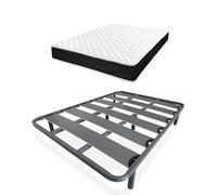 Homey - Cama Completa con Colchón Sleep Pro Reversible + Somier de Láminas Reforzado con 6 Patas Cilíndricas Metálicas Roscadas, 150 x 190