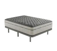 Homey - Cama Completa con Colchón Zenith Relax + Base Tapizada Extra Reforzada con 6 Patas Cilíndricas Metálicas Roscadas, 150 x 190, Negro