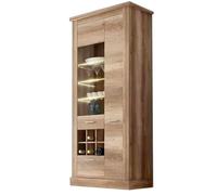 Homey - Mueble Vitrina Leds para Salón o Comedor, Modelo Diana, Práctico y Funcional, Color Cañón, Fácil de Montar, Medidas: 96 cm (Ancho) x 202 cm (Alto) x 42 cm (Fondo)