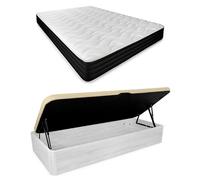 Homey - Pack Colchón Viscoelástico Sleep Pro + Canapé Abatible Gran Capacidad con Apertura Lateral | Color Polar 105 x 190