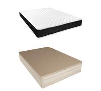 Homey - Pack Colchón Viscoelástico Sleep Pro Reversible + Canapé Madera Abatible Gran Capacidad | Color Cambria 135 x 200