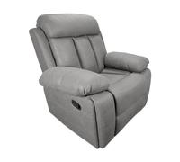 Homey - Sofá de 1 Plaza con Función Relax, Modelo Havana con Reclinación Manual de Respaldo y Resposapiés, Medidas: 104 cm (Ancho) x 103,5 cm (Alto) x 93 cm (Fondo), Gris Marengo