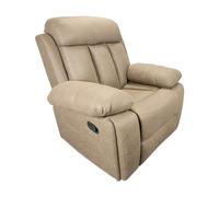 Homey - Sofá de 1 Plaza con Función Relax, Modelo Havana con Reclinación Manual de Respaldo y Resposapiés, Medidas: 104 cm (Ancho) x 103,5 cm (Alto) x 93 cm (Fondo), Beige