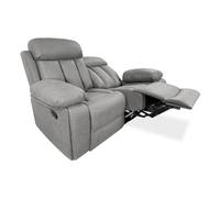 Homey - Sofá de 2 Plazas con Función Relax, Modelo Havana con Reclinación Manual de Respaldo y Resposapiés, Medidas: 152 cm (Ancho) x 103,5 cm (Alto) x 93 cm (Fondo), Gris Marengo