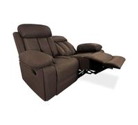 Homey - Sofá de 2 Plazas con Función Relax, Modelo Havana con Reclinación Manual de Respaldo y Resposapiés, Medidas: 152 cm (Ancho) x 103,5 cm (Alto) x 93 cm (Fondo), Choco