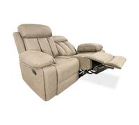 Homey - Sofá de 2 Plazas con Función Relax, Modelo Havana con Reclinación Manual de Respaldo y Resposapiés, Medidas: 152 cm (Ancho) x 103,5 cm (Alto) x 93 cm (Fondo), Beige