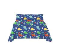 HOMEYA - Juego de sábanas Infantil Cama 90 - Juego de sábana Verano 3 Piezas, 1 Sábana Bajera 90x190, 1 encimera 165x260 y 1 Funda de Almohada 45x125 (Dinosaurios)