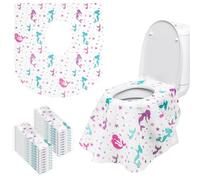 Homgaty Juego de 20 fundas de asiento de inodoro desechables de gran tamaño, impermeables, para enseñar a los niños a ir al orinal o para usar en un inodoro público (Sirena)