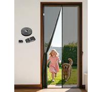HOMGEN Mosquitera Puerta Magnética 80x200cm- Cierre Automático con 4 Imanes Poderosos & Cinta Mágica, Sin Perforaciones Incluye Bolsa de Almacenamiento para Patio/Balcón/Dormitorio