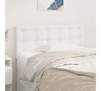 Homgoday Cabecero blanco 90 x 5 x 78/88 cm de piel sintética, cabecero de cama, cabecero de cama de matrimonio, respaldo para cama y sofá, modelo 346425IT