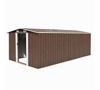 Homgoday Caseta de jardín Metal marrón 257x489x181 cm caseta Jardin Exterior casetas metalicas de Jardin trastero Exterior