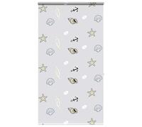 Homgoday Cortina de ducha enrollable con cassette para bañera y ducha y baños pequeños, tamaño 120 x 240 cm, ancho de la tela 116 cm, diseño de estrellas de mar