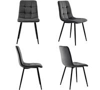 Homgoday Juego de Mesa de Comedor 5 Piezas, Mesa Cuadrada 100x100x76cm con 4 Sillas de Terciopelo, Estructura Metálica Resistente, para Comedor Cocina, Montaje Incluido
