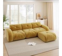 Homgoday Sofá Modular Sin Marco de Chenilla Suave, Espuma 32D de Alta Densidad, Resistente a Mascotas, Soporta 200kg, para Salón Moderno