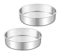 Homikit Moldes para hornear de acero inoxidable, grandes, 23 cm, redondos, 2 unidades
