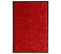 homiuse Felpudo lavable rojo 40 x 60 cm felpudo para atrapar la suciedad, rectangular, felpudo para zapatos, moderna alfombra de suelo, alfombra para pasillo, antideslizante, ideal para interiores y