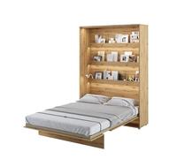 Homlando Lenart BC01 - Armario de cama plegable vertical de 140 x 200 cm, con cama plegable integrada, cama de pared con somier BC01