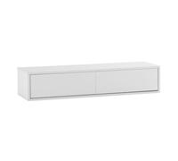 HOMN LIVING Mesa Consola recibidor suspendida Auri 2 cajones Color Blanco, 100 cm (Ancho) 30 cm (Profundo) 20 cm (Altura)