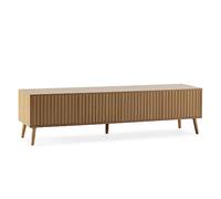 HOMN LIVING Mueble TV Lluvia 4 Puertas Color Roble, 160 cm (Ancho) 40 cm (Profundo) 45 cm (Altura)