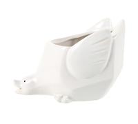 HOMOBABE Porta Utensilios para Encimera de Cocina, Cubertero de Cerámica Blanco Forma de Pato, Mantiene Ordenados los Utensilios y Ahorra Espacio en Cocinas Pequeñas