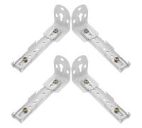 HOMOBABE Soportes Metálicos Diseño de Doble Vía Juego de 4 en Hierro y Abs para Riel de Cortina Doble Fijación Lateral para Sala o Dormitorio