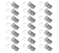 HOMOCONO 120 Piezas de Ganchos Clips de Hierro para Cortinas en Casa, Clips Deslizantes para Colgar Fotos y Lámparas, Color Plata, Fácil Reemplazo y Movimiento