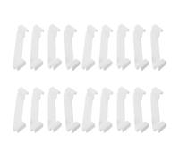 HOMOCONO 20 Piezas Clips de Soporte de Apilamiento de Plástico Blanco | Diseño Esquinas Redondeadas y Superficie Lisa, Mecanismo de Clip Seguro, Adecuado para Cocina y Dormitorio