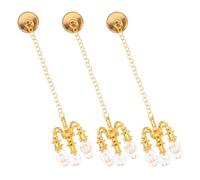 HOMOCONO 3 Piezas Lámpara de Techo Miniatura para Casa de Muñecas 1:12 5 Luces Doradas de Aleación, Diseño Elegante y Realista para Decoración de Cocina o Sala
