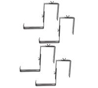 HOMOCONO 4 Soportes para Macetas de Hierro Negro Diseño Especial, Soporte Rectangular para Montaje en Cubierta Alta Capacidad y Fácil Instalación para Balcones y Terrazas