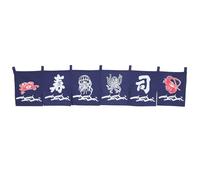 HOMOCONO Cortina de Poliéster Estilo Japonés para Puerta Colgante Azul Decoración Elegante Diseño Feng Shui para Restaurante de Sushi o Tienda de Té