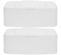 HOMOCONO Dispensador Portátil de Plástico Blanco de Toallitas Reutilizables Tapa, Caja Recargable para Viaje y Almacenamiento en Bolsa de Pañales