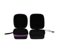 HOMOCONO Estuche Portátil para Aceites Esenciales de 7 Compartimentos Divisor Flexible y Cuerda de PU Negro para Almacenamiento Seguro y Protección contra Golpes, 2 Piezas