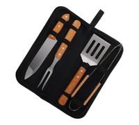 HOMOCONO Kit de Herramientas para Barbacoa de Acero Inoxidable con Diseño Ergonómico y Bolsa de Transporte de Tela Oxford, Adecuado para Fiestas Playa y Barbacoas
