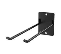 HOMOCONO Organizador de Fregona y Escoba Montado en Pared de Hierro Negro, Diseño Ahorrador de Espacio para Garaje y Cobertizo, Soporte Resistente para Herramientas de Jardín