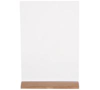 HOMOCONO Soporte Exterior Acrílico de Mesa Blanco y de Madera para Cartel con Transparente Que Sostiene Firmemente para Ferias Comerciales y Bodas