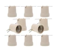 Homoyoyo 10 Piezas Portalámparas Cerámico E27 Resistente al Calor para Bombillas LED y Halógenas, Base de Porcelana con Conexión Eléctrica Estable para Uso Intensivo en Lámparas Colgantes