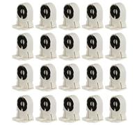 Homoyoyo 20 soportes para lámparas fluorescentes white, no puente, para lápidas T8, soporte para tubos fluorescentes, clip para tubo fluorescente, lápida T8, portalámparas