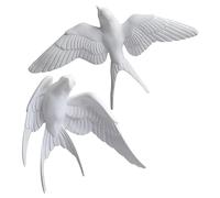 Homoyoyo Adorno de Pared Forma de Golondrina 3d para Decoración del Hogar y Jardín, Juego de 2 Piezas de Resina Realista en Colores Naturales, Adecuado para Sala, Dormitorio y Exterior