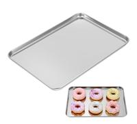 Homoyoyo Bandeja de servir de acero inoxidable rectangular 35,00 x 25,00 x 1,50 cm, plato de parrilla y bandeja de cocina para alimentos, camping, pícnic, fiestas familiares, fiestas, pulida, 1 pieza