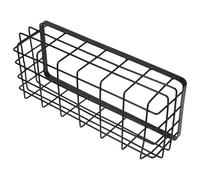 Homoyoyo Cesta de Almacenamiento de Pared de Hierro Negro para Baño Moderno | Organización Rectangular, Bordes Suaves y Estructura Firme, Gran Capacidad para Ducha y Tocador