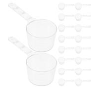 Homoyoyo Cuchara Medidora para Mascarilla Facial en Polvo, Plástico Transparente con Escala Graduada, Mango Largo, Herramienta Portátil 20 Ml para Mezcla y Aplicación Precisa Reutilizable