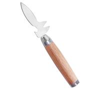 Homoyoyo Cuchillo para Abrir Ostras Abridor de Ostras de Madera y Acero Inoxidable Marrón para Abrir Mariscos