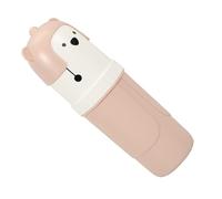 Homoyoyo Estuche Portátil Diseño de Oso de Dibujos Animados Caja Resistente al Impacto Desgaste Material Plástico Rosa para Cepillos de Dientes para Viaje y Hotel