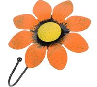 Homoyoyo Hierro Gancho de Pared Naranja, Decorativo Forma de Flor | Colgador Sola Pieza, Fuerte Soporte para Maquillaje y Cepillos, Estilo Moderno