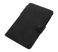 Homoyoyo Negro Cuaderno de Notas Adhesivas y Pestañas con Bolígrafo | Papel y Pu, Diseño Compacto y Multifuncional, Fácil de Llevar en Bolsa, para Escuela y Trabajo