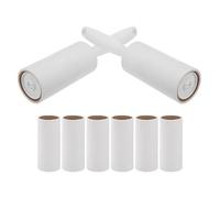 Homoyoyo Rodillo Quitapelusas para Pelo de Mascotas con Mango de Color Claro, 1 Juego con 2 Rollos Adhesivos de 40 Hojas y 6 Rollos de 10 Cm con 60 Hojas para Ropa, Sofás y Alfombras,