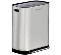 Homra Cubo Basura 60l Rockx | Cubo de Basura de Reciclaje 2x30l | Papelera Cocina | Cubo basura Pedal | Filtro Antiolores | Sistema de separación de residuos con 2 compartimentos | Acero inoxidable