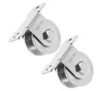 HOMSFOU 2 Piezas Polea Montada en Pared de Acero Inoxidable con Rodamientos Integrados, Ranura en H para Cable, Resistente y Fácil Instalación para Sistemas de Poleas y Puertas Corredizas